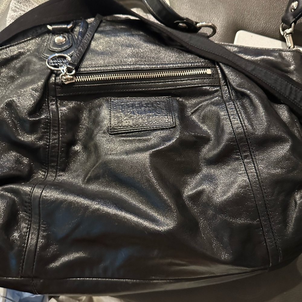Coach Brown black leather use good condition